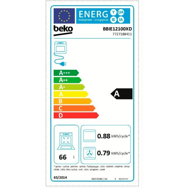 Four polyvalent BEKO BBIE12100XD 66 L Acier inoxydable A - 4