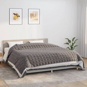 YnM Couverture Lestée Coton 11 Kg 203x220 Cm Avec Housse - Pour Lit Double Et Très Grand Lit, Gris Foncé