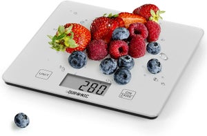 Duronic KS1009 Bilancia Da Cucina Digitale, Alta Precisione 1g-10kg, Vetro, Funzione Tara, Display LCD