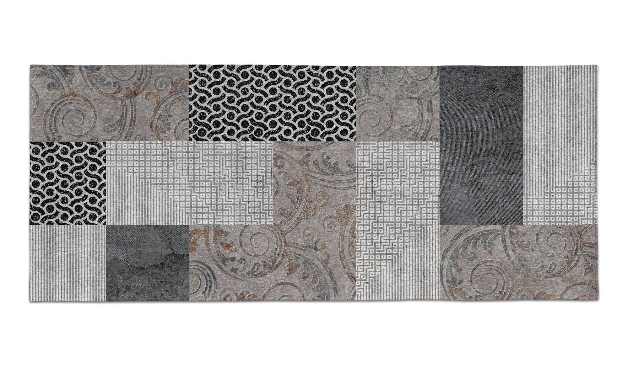 Camino de cocina, 100% made in italy, alfombra antimanchas con impresión digital, camino antideslizante y lavable, modelo elsa, 140x75 cm