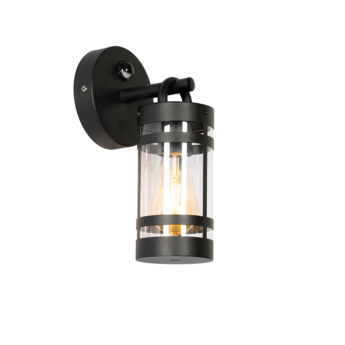Lampa ścienna zewnętrzna czarna IP44 z czujnikiem ruchu - Ruben