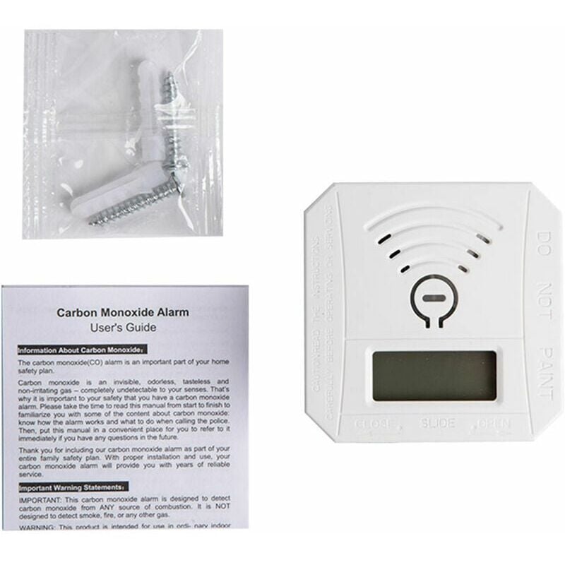 Détecteur de gaz Détecteur de fumée de monoxyde de carbone combiné Détecteur de fumée CO à piles avec écran d'affichage LED - blanc - 4