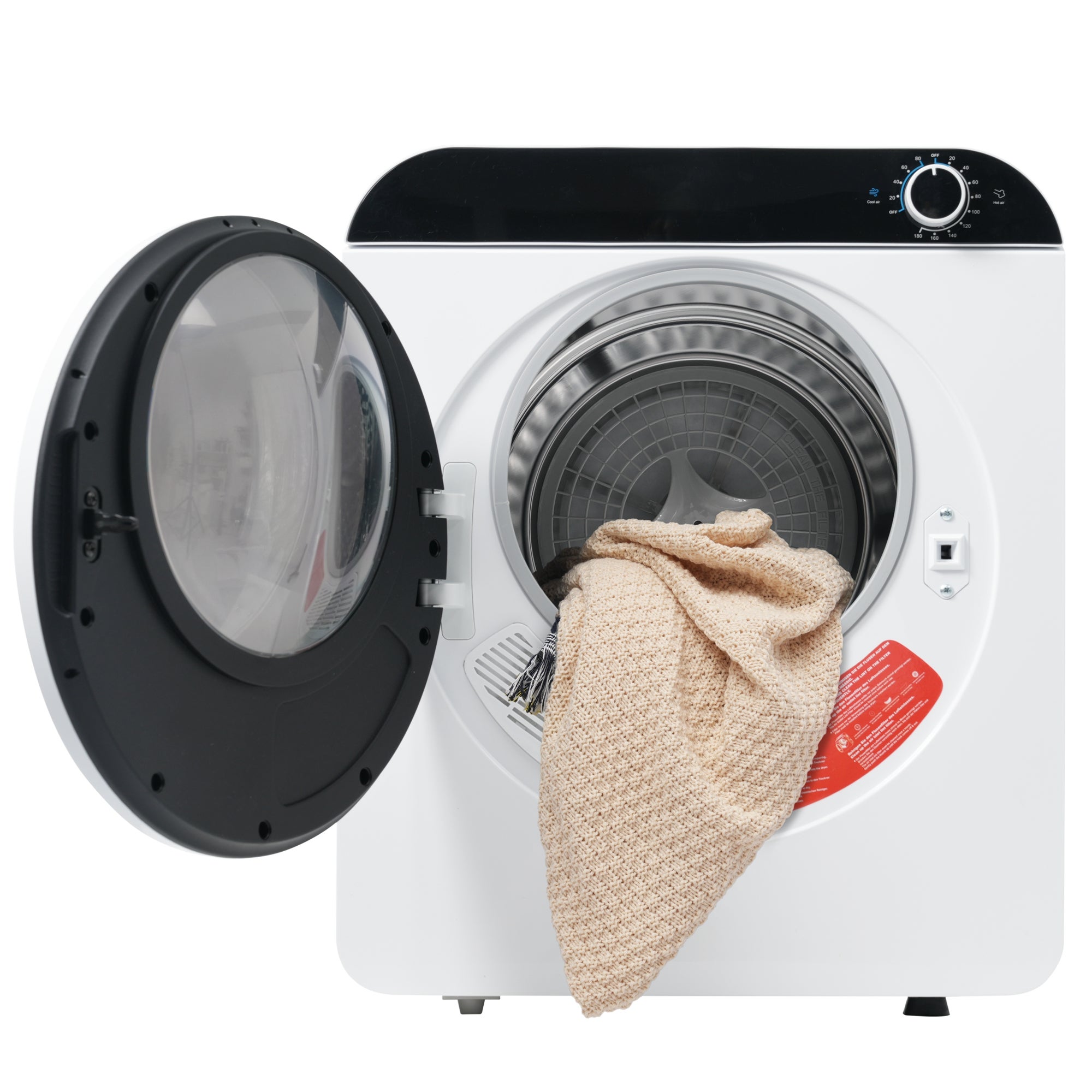 Suszarka bębnowa ścienna z wywiewem, 3 kg / 830 W, z 4 programami - Klasa energetyczna G - 49 x 43,5 x 59 cm - Kolor biały - 3