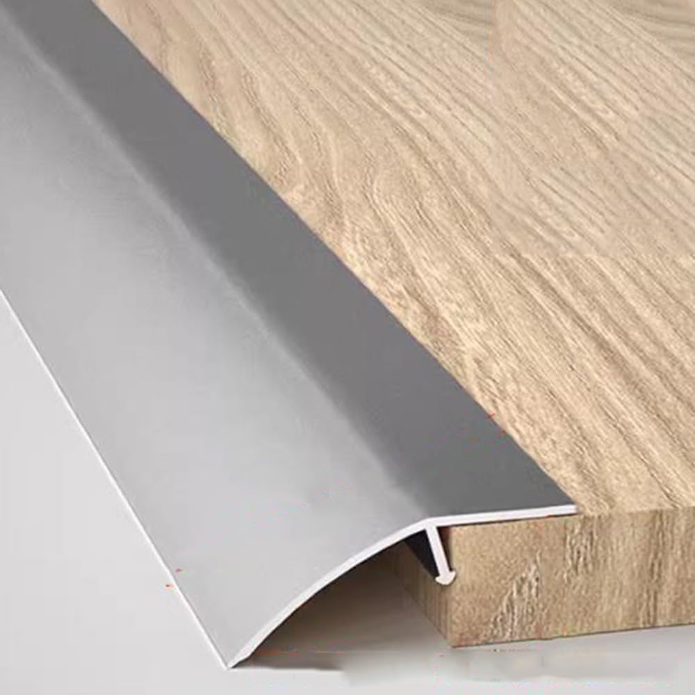 Listwa progowa aluminiowa do drzwi, dywanów, płytek i nierównych podłóg – czarna, szerokość 52 mm (szara, 1 szt.)