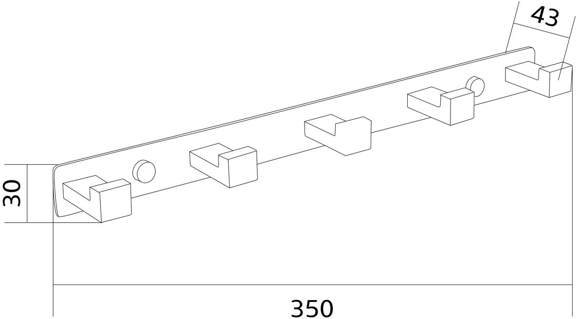 Mexen haczyk na ręcznik z pięcioma uchwytami, chrom - 709265-00 - 2