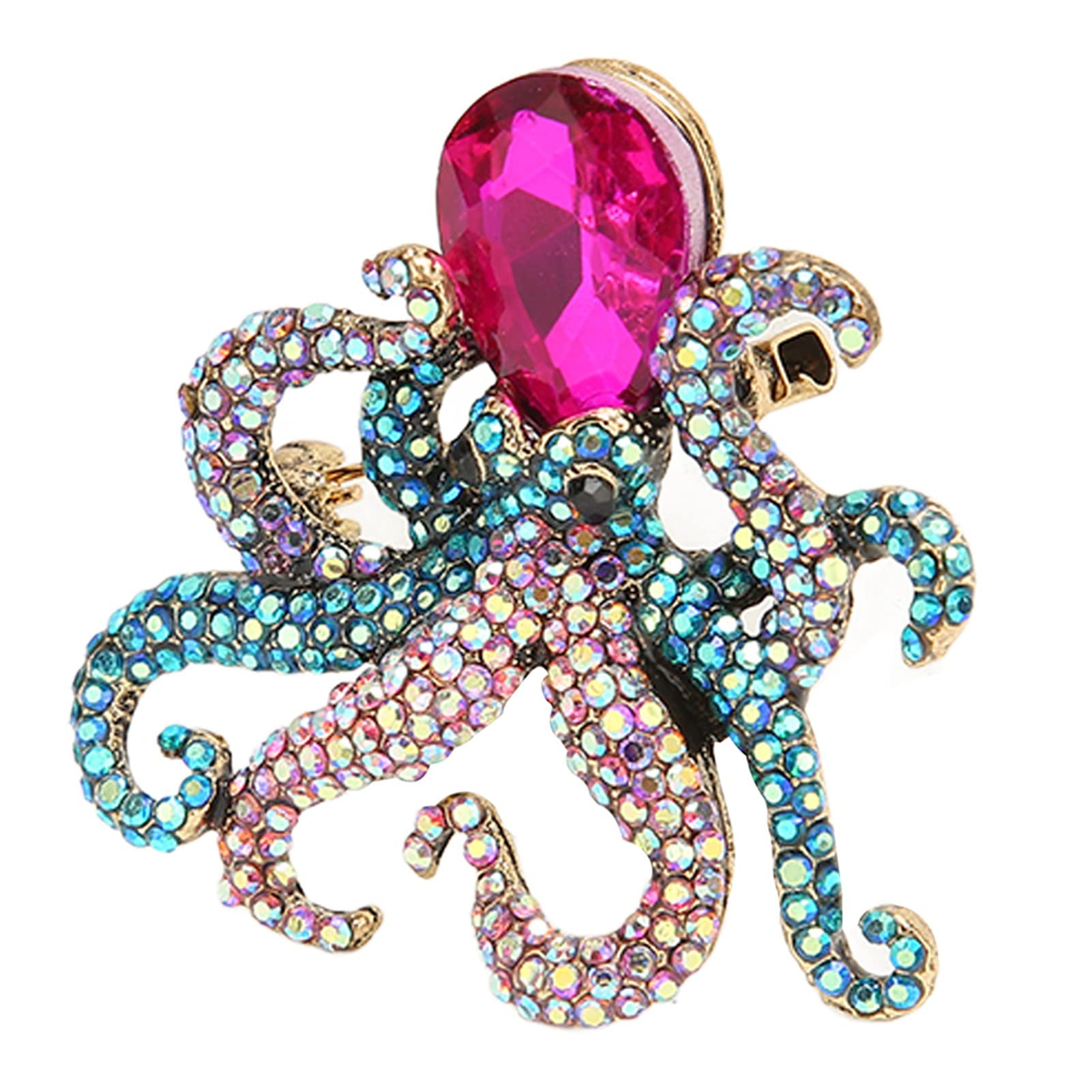Broche Fantaisie En Alliage Laqué Rouge Avec Perles Et Oxydes - Année 2015 - Occasion