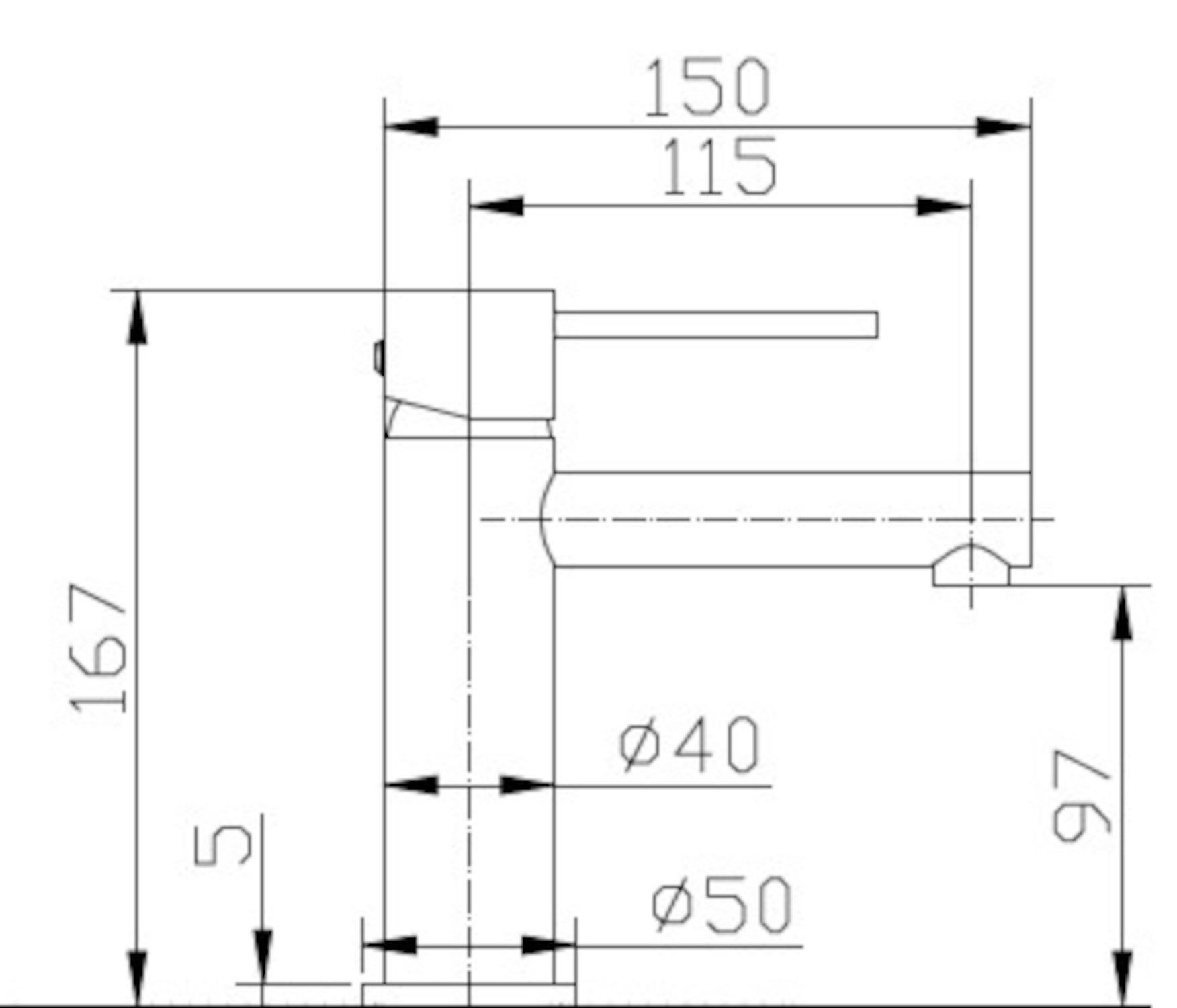 Miscelatore per lavabo M, oro spazzolato, Envol, ESSEBAGNO - 7