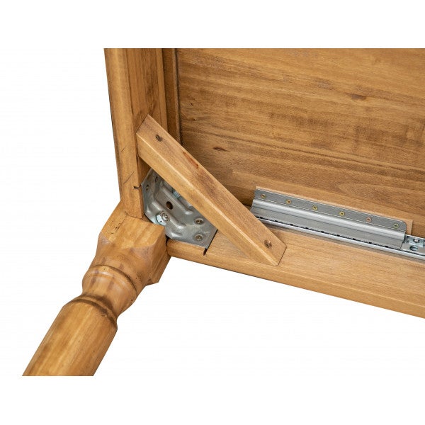 BISCOTTINI Table Extensible en Tilleul Massif - Table de Salle à Manger en Finition Antique - Table pour 4 Personnes pour Salon et Cuisine - 120x80 - 3