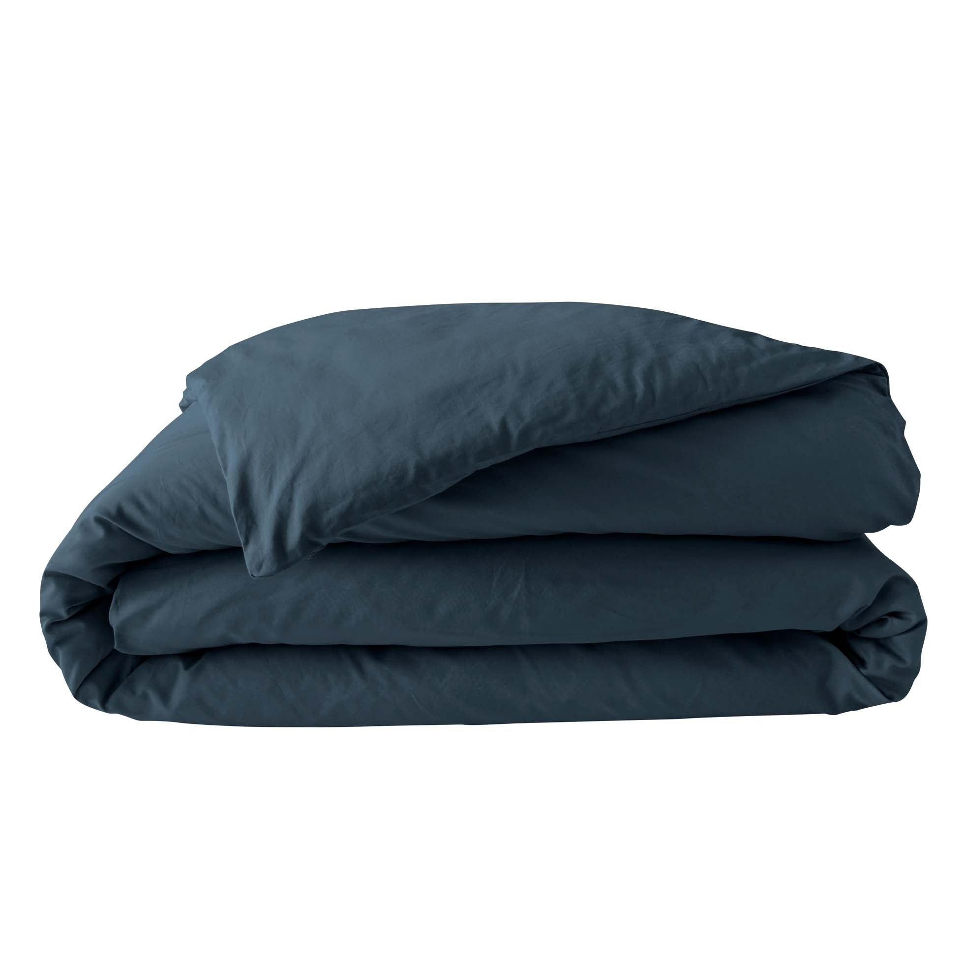 Pack parure 260 x 240 cm en percale 78 Fils + DH 160x200 cm Bleu - 3