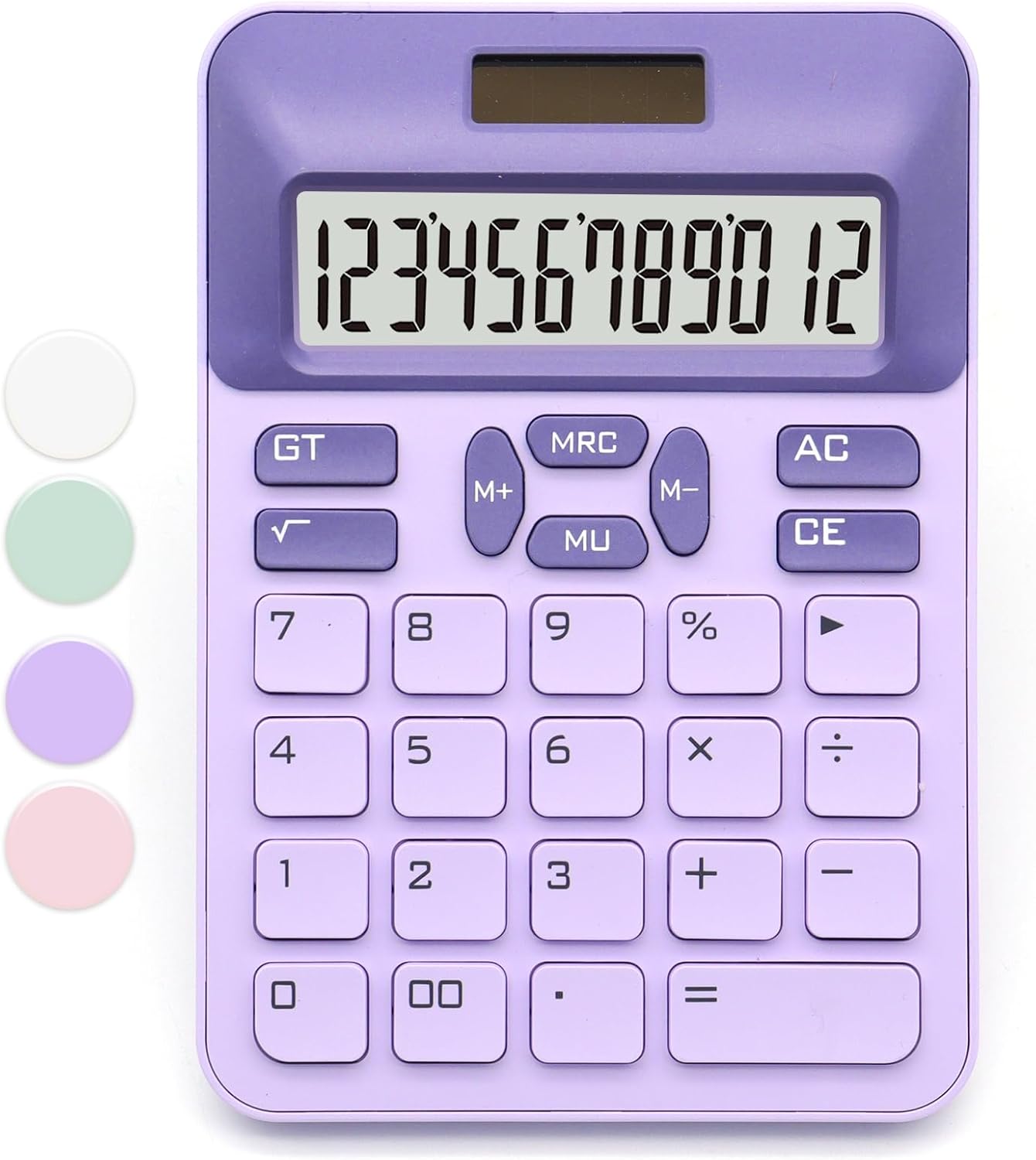 Calculatrice De Bureau Colorée Bonbon 12 Chiffres - Calculette Mignonne Avec Écran LCD Inclinable Pour École Et Maison
