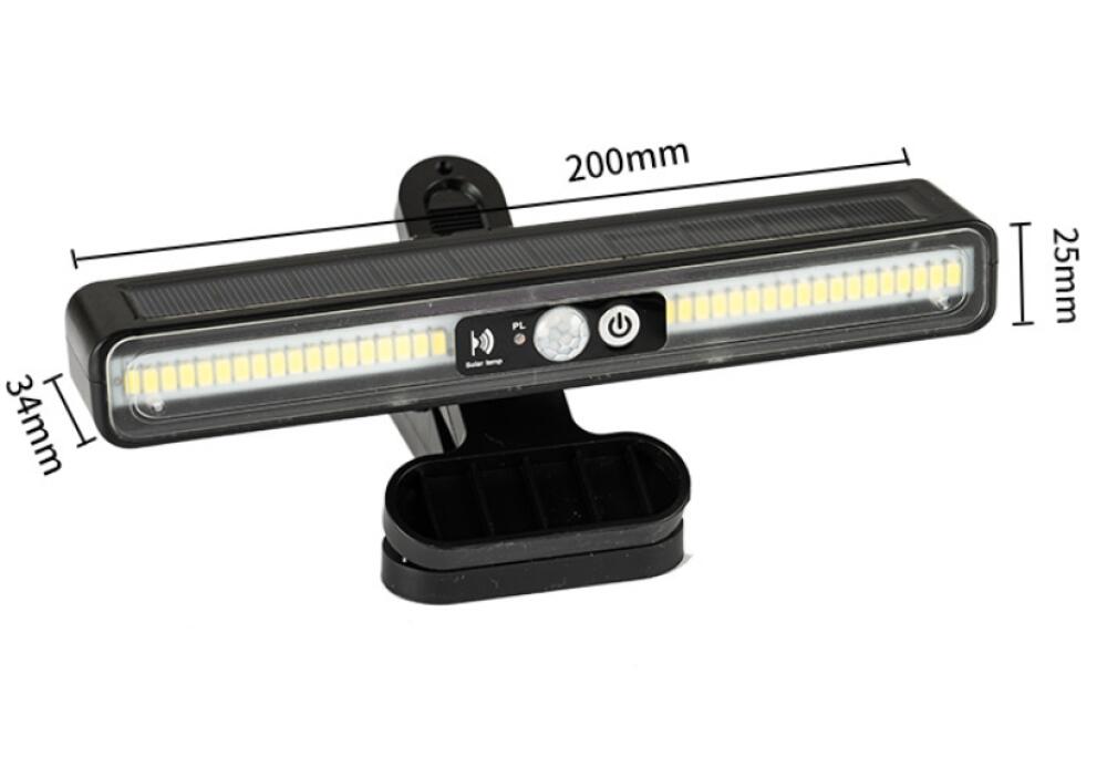 (Luz branca fria) Conjunto de 2 luminárias solares de encaixe com sensor de movimento, 36 LEDs, ideal para iluminação externa, cercas, garagens - 2
