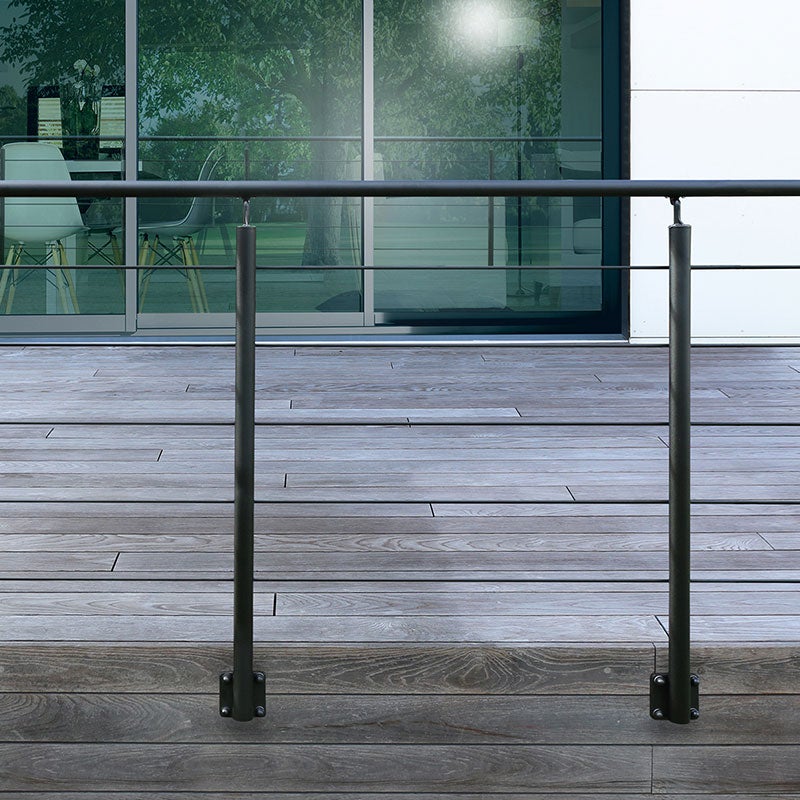 OPALU - Poteau supplémentaire de finition - Fixation latérale - Noir profond - 2