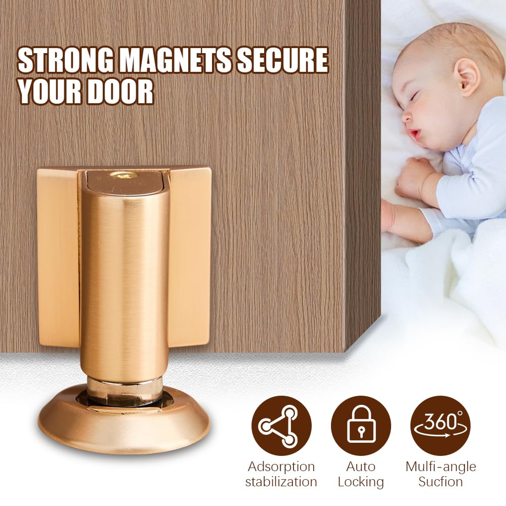 Bloque Porte Cale Porte Bloc Porte, Butee de Porte Stop Porte, Magnétique en Métal Butée de Porte, Arret de Porte Arrêt de Porte, Cale Porte Sol - 4