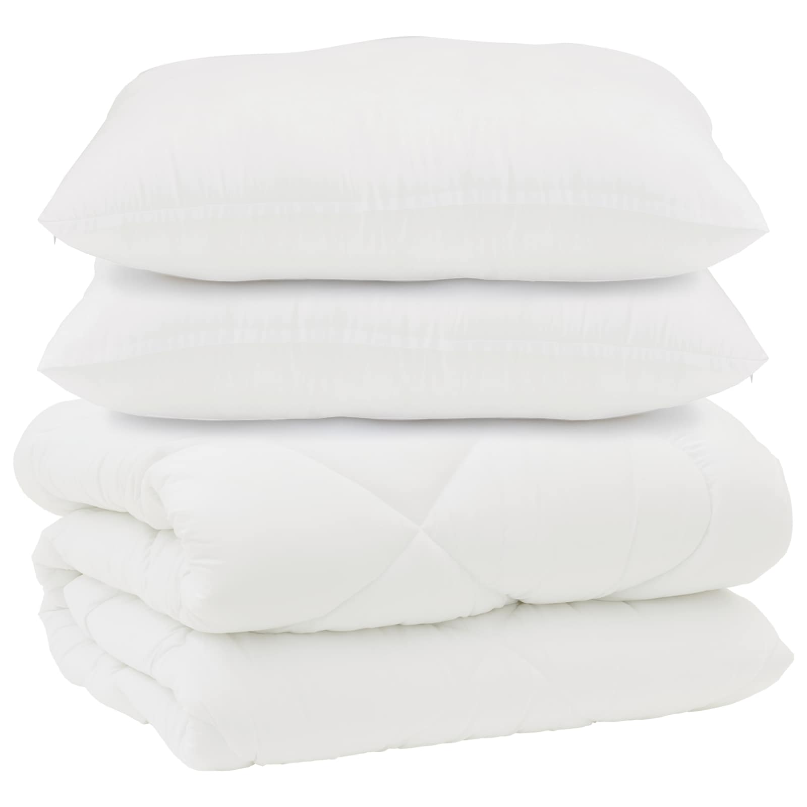 Duvet z poduszkami z poduszką 3 pcs Biały Mikrofibra i Puch vidaXL