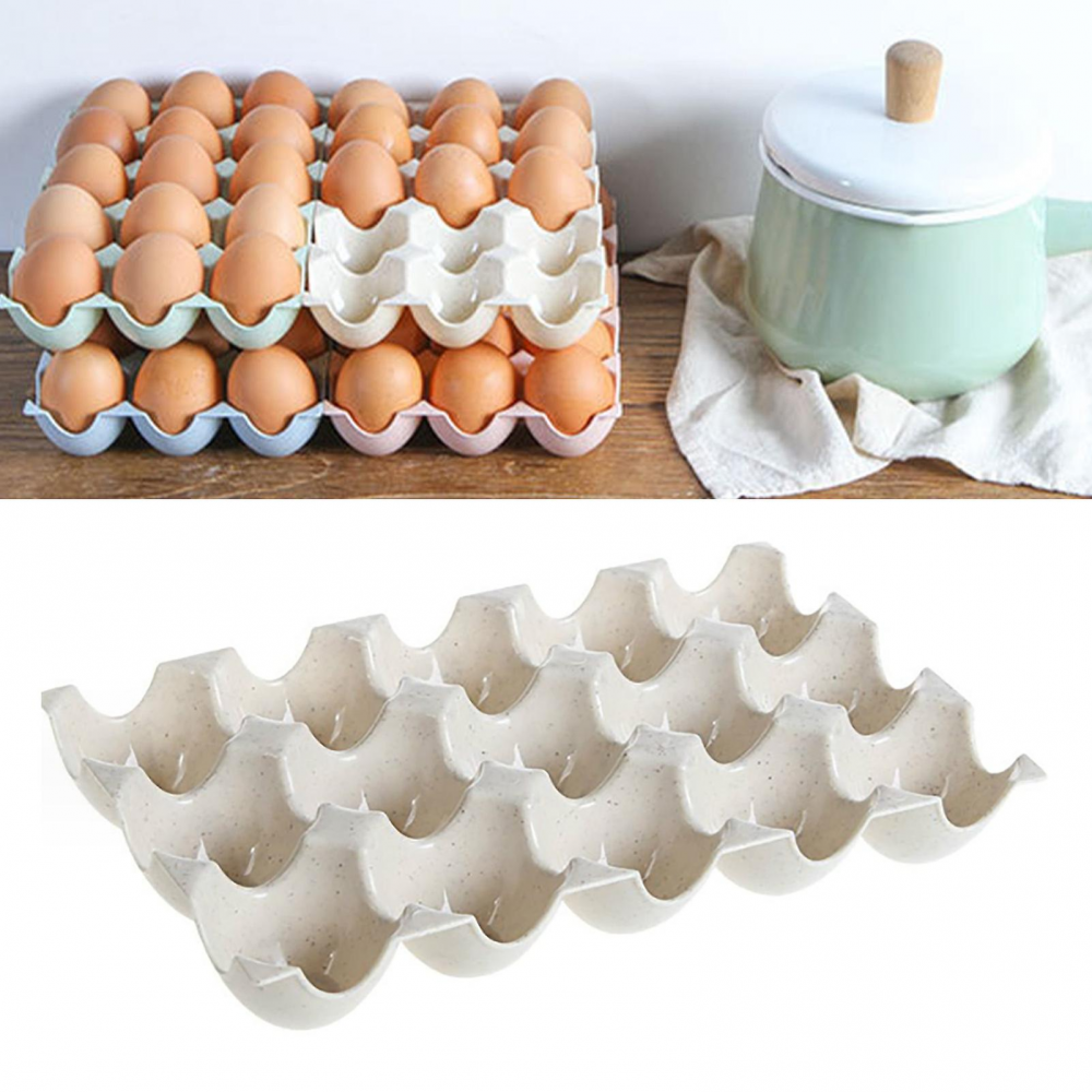 Boîte de rangement pour œufs pour réfrigérateur de cuisine, gain de place, 3 rangées, conservation fraîche, multi-usages - 2