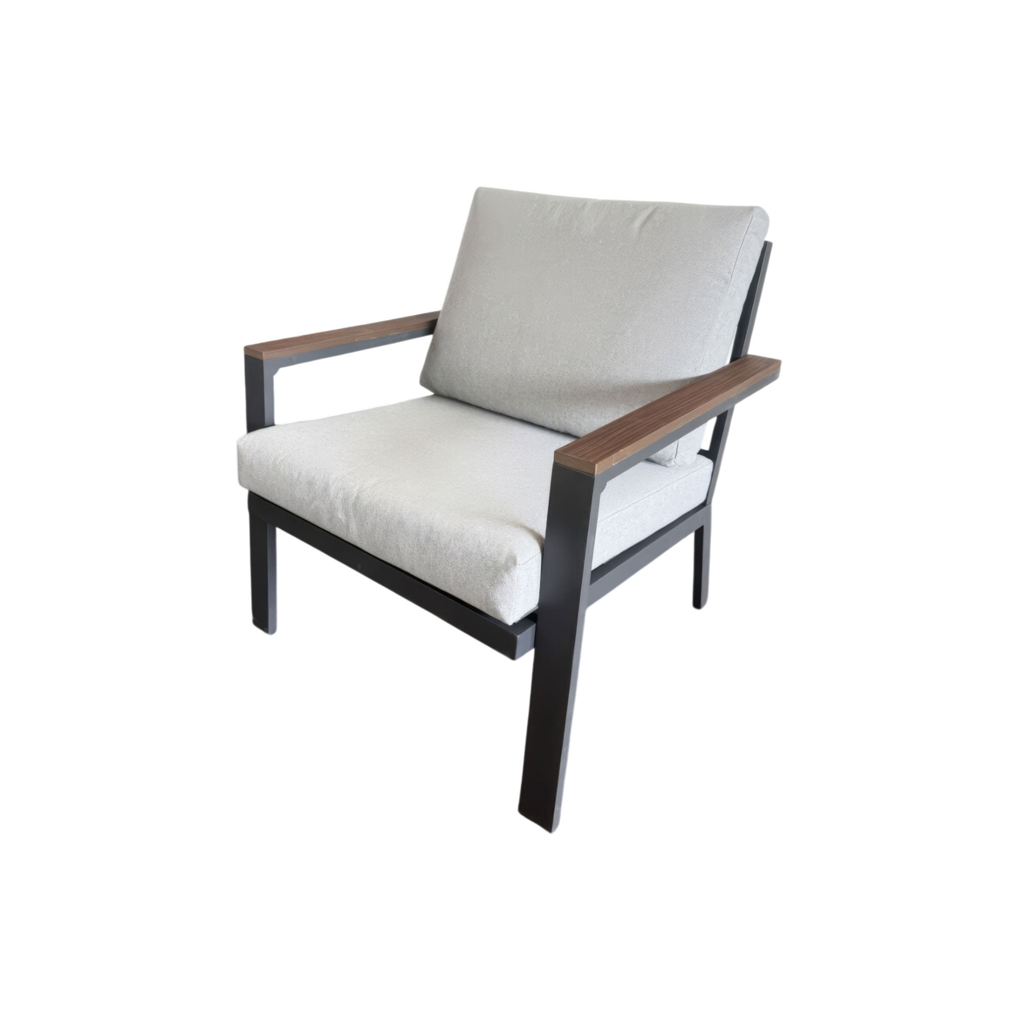 Salon bas de jardin en Aluminium Gris 5 personnes - 4