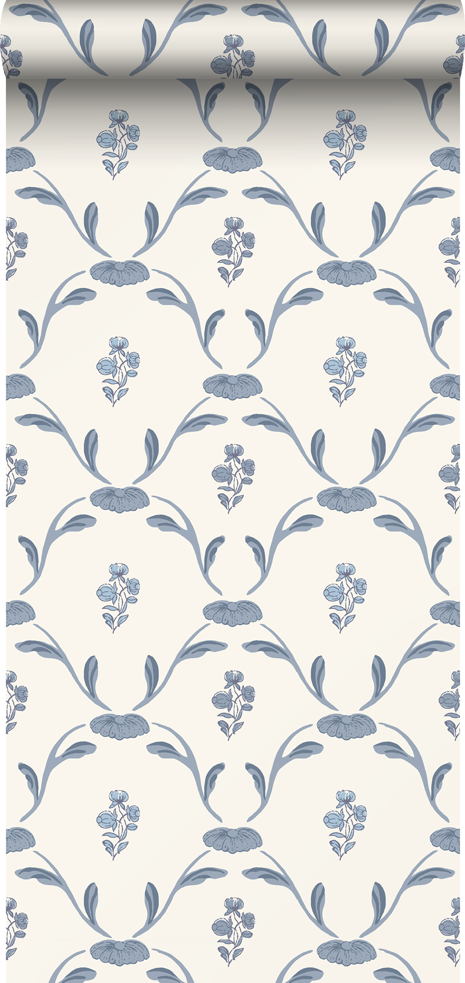 Tapeta kwiaty szaro-niebieskim - 53 cm x 10.05 m - DURO