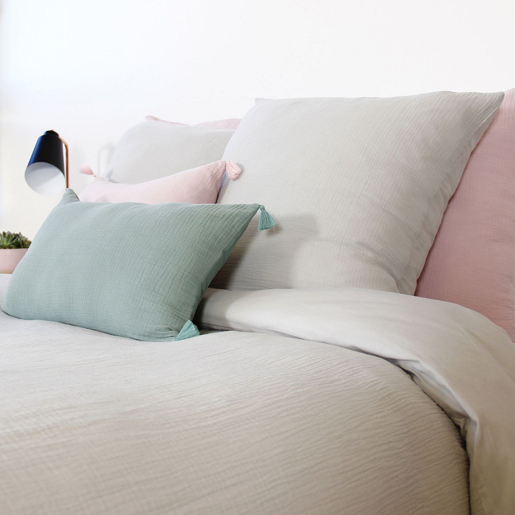 Juego De Cama De Gasa De Algodón - ROSA - - 35.00