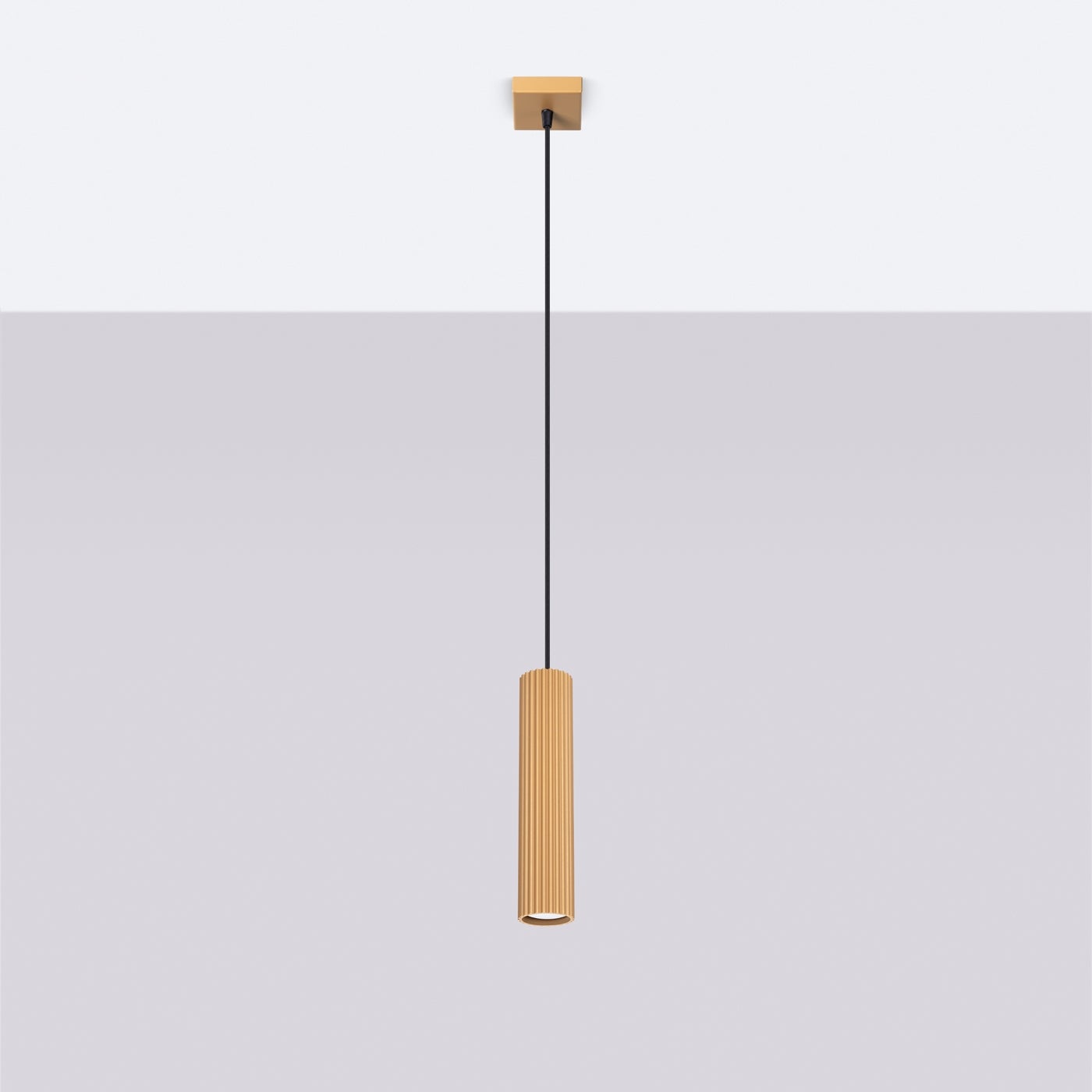 Lampa wisząca GLOOW 1 złoty LED 4000K - 8x8x118cm Sollux