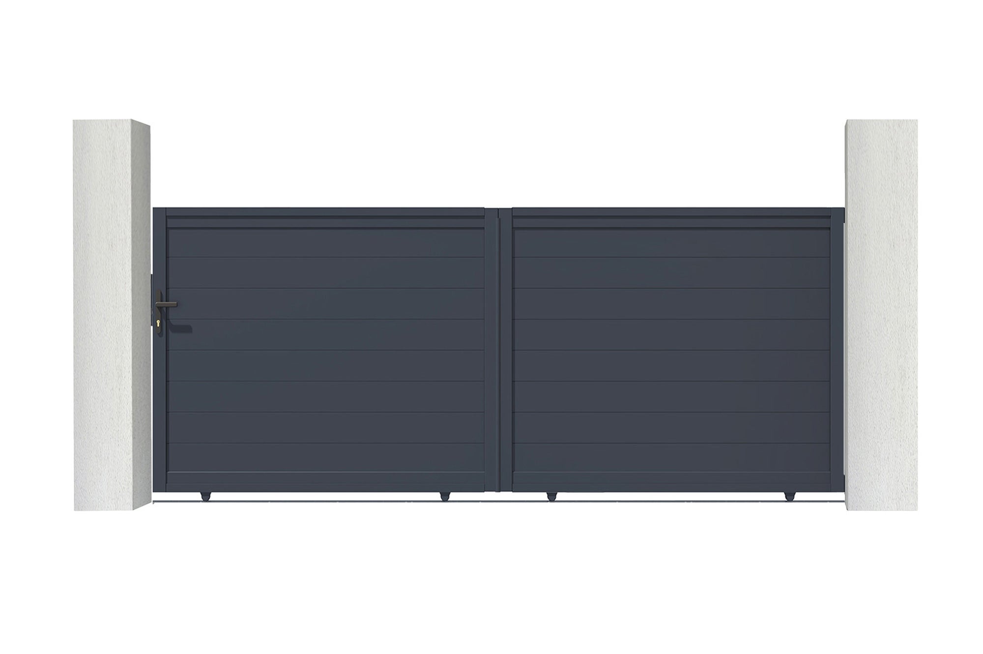 Portail coulissant 3,5m EIGER H.140cm aluminium gris - 3