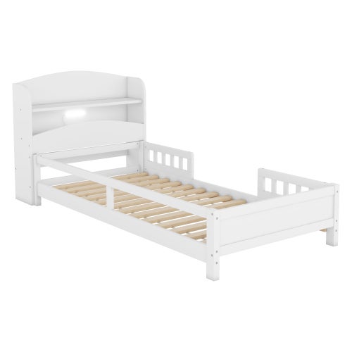 Letto Singolo Imbottito Per Bambine 90x200 Cm - Testiera In Velluto Floreale Regolabile, Rete A Doghe, Capacità 200 Kg