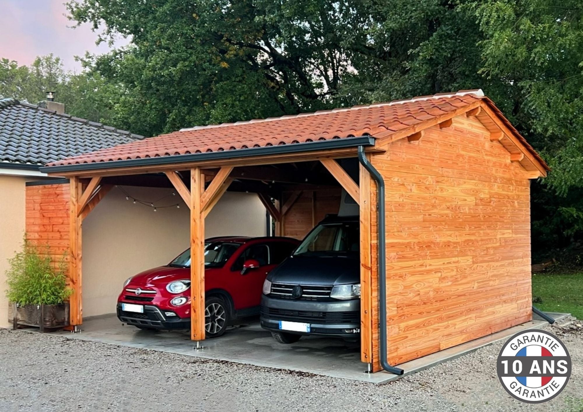 Carport deux pentes 700cmx650cm, bois DOUGLAS Français (Charpente en ...