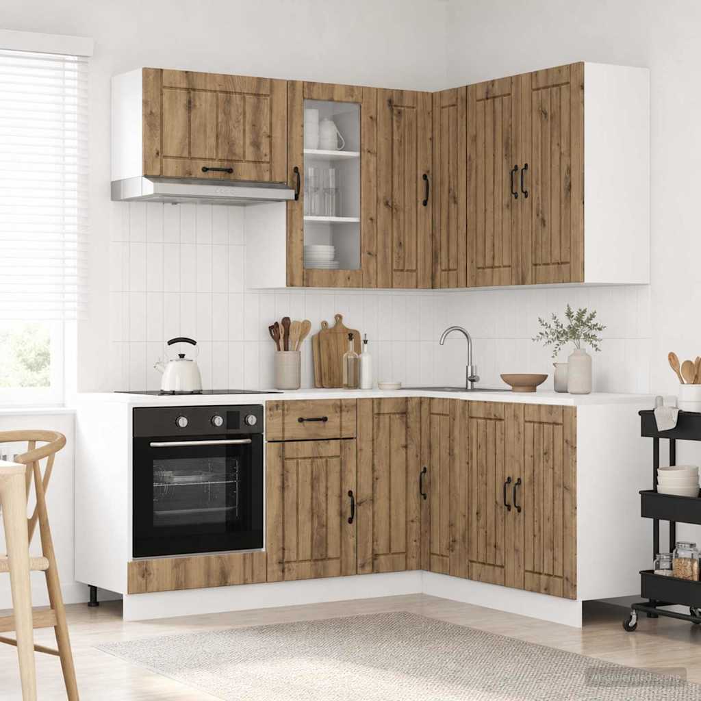 Vidaxl Unidad De Cocina Lucca 8 Uds. Roble Artisan , Leroy Merlin
