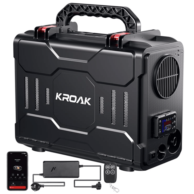 Riscaldatore diesel portatile 8KW 12/24V e 220V, riscaldatore ad aria diesel Bluetooth Controllo LCD APP Telecomando per campeggio automatico in barca
