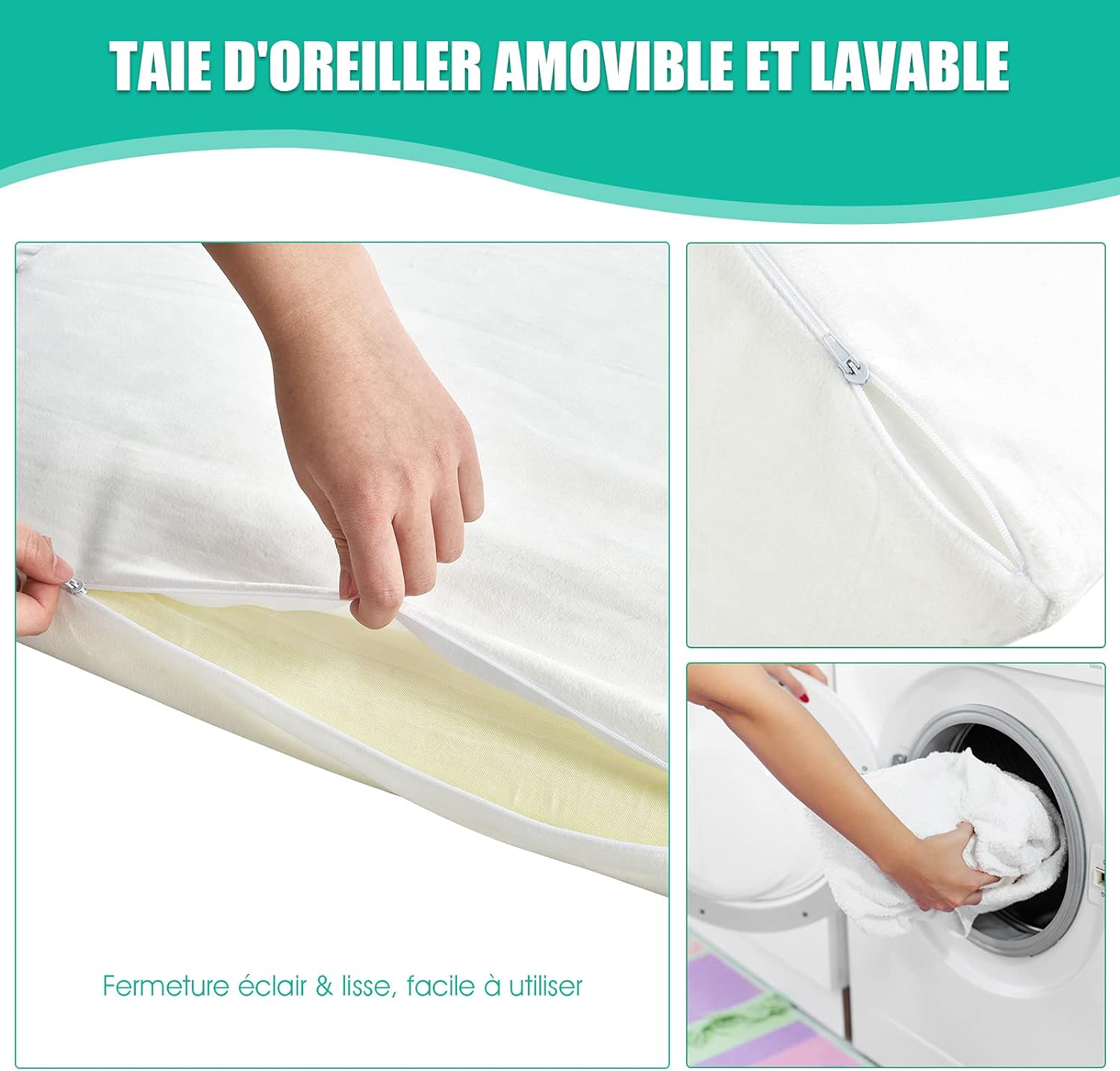 Cojín de soporte triangular multiusos, cojín de respaldo para cama, litera, sofá, almohada terapéutica para aliviar el estrés - 7