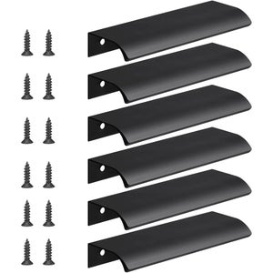 Goldenwarm 5 Maniglie Per Armadi Da Cucina – Alluminio Nero, Interasse 64 Mm, Stile Vintage, Per Cassetti E Ante