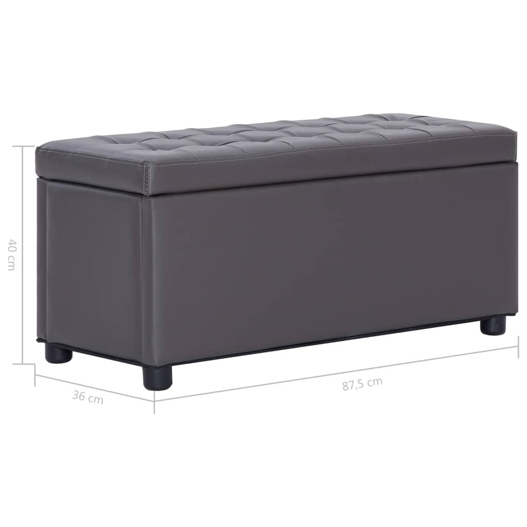 Pouf contenitore 87,5 cm similpelle grigia 02_0010826 - 6