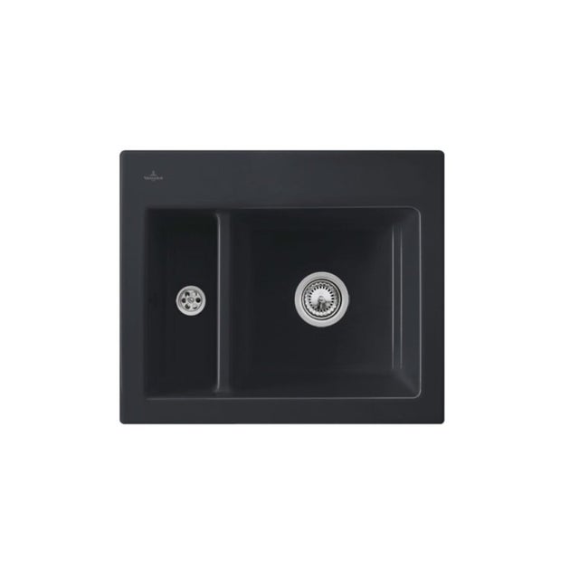 Evier 1 cuve et demi VILLEROY ET BOCH Subway 60 XM 62 x 51 cm sans egouttoir Graphite CeramicPlus