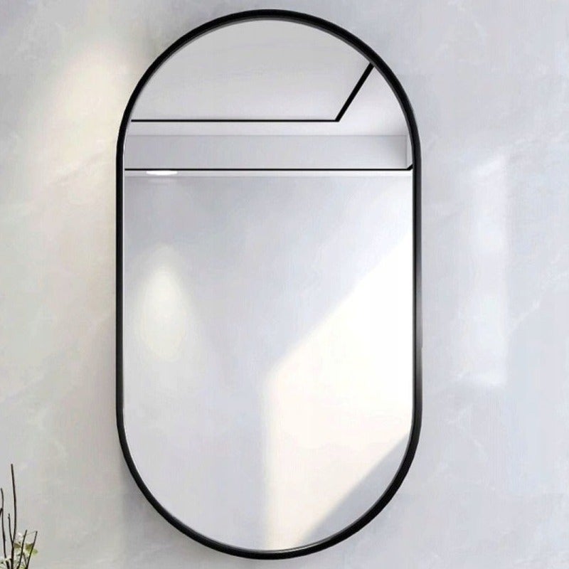 Duże lustro owalne z czarną ramą 100x50 cm - 3