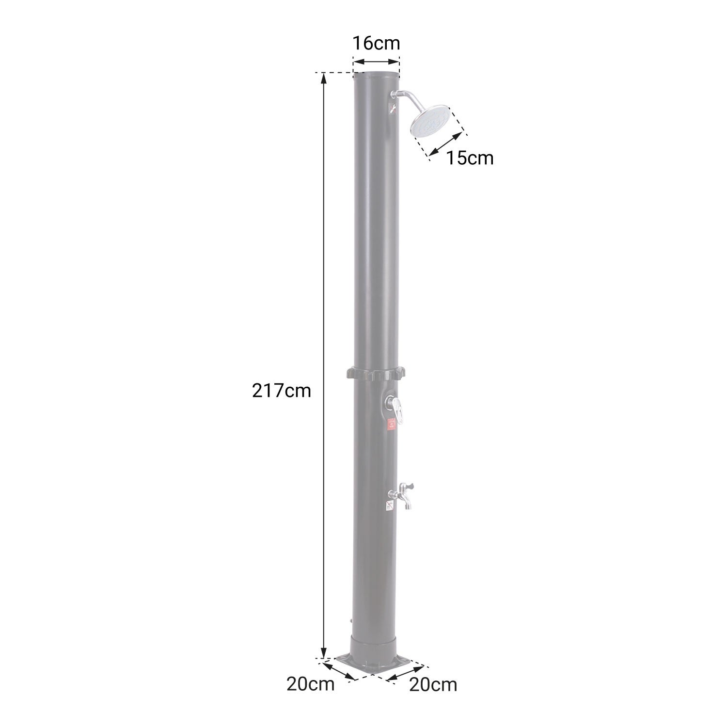 Ducha solar FIDGI negra 35L - 5