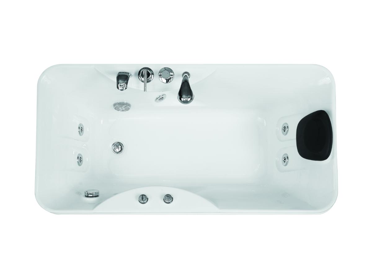 Baignoire balnéo blanche - 1 place - 140L - 150 x 75 x 54,5 cm - Angle gauche - GAVINO - 7