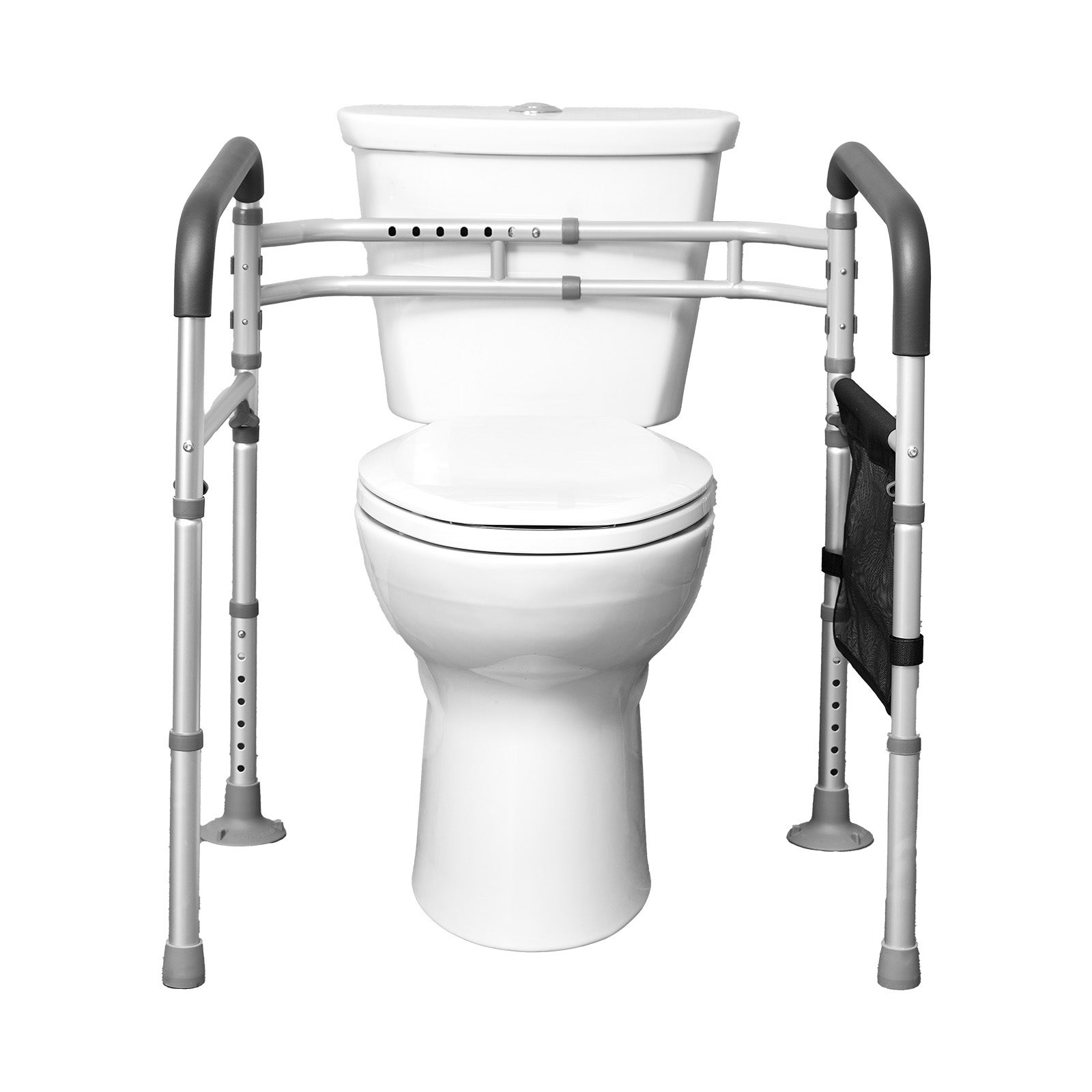 Barre de sécurité pour toilettes,SucceBuy siège pliable 300 lb,poignées antidérapantes,rampes polyvalentes,tube en alliage d'aluminium - 3