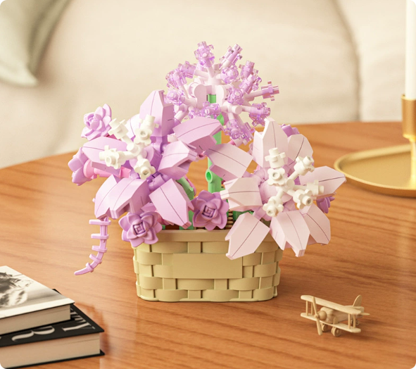 2 Ensemble de blocs de construction miniatures pour jeunes adultes, mini fleurs artificielles, blocs de construction adaptés aux anniversaires - 4