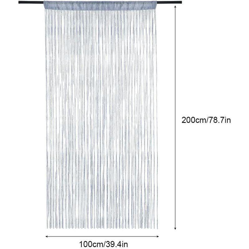 Rideau Occultant Anti Mouche Rideau de Porte Panneau Moustiquaire Pailleté Fil Rideaux Décoration Mural Fenêtre Porte Salle de Frange 100 x 200 cm - 5
