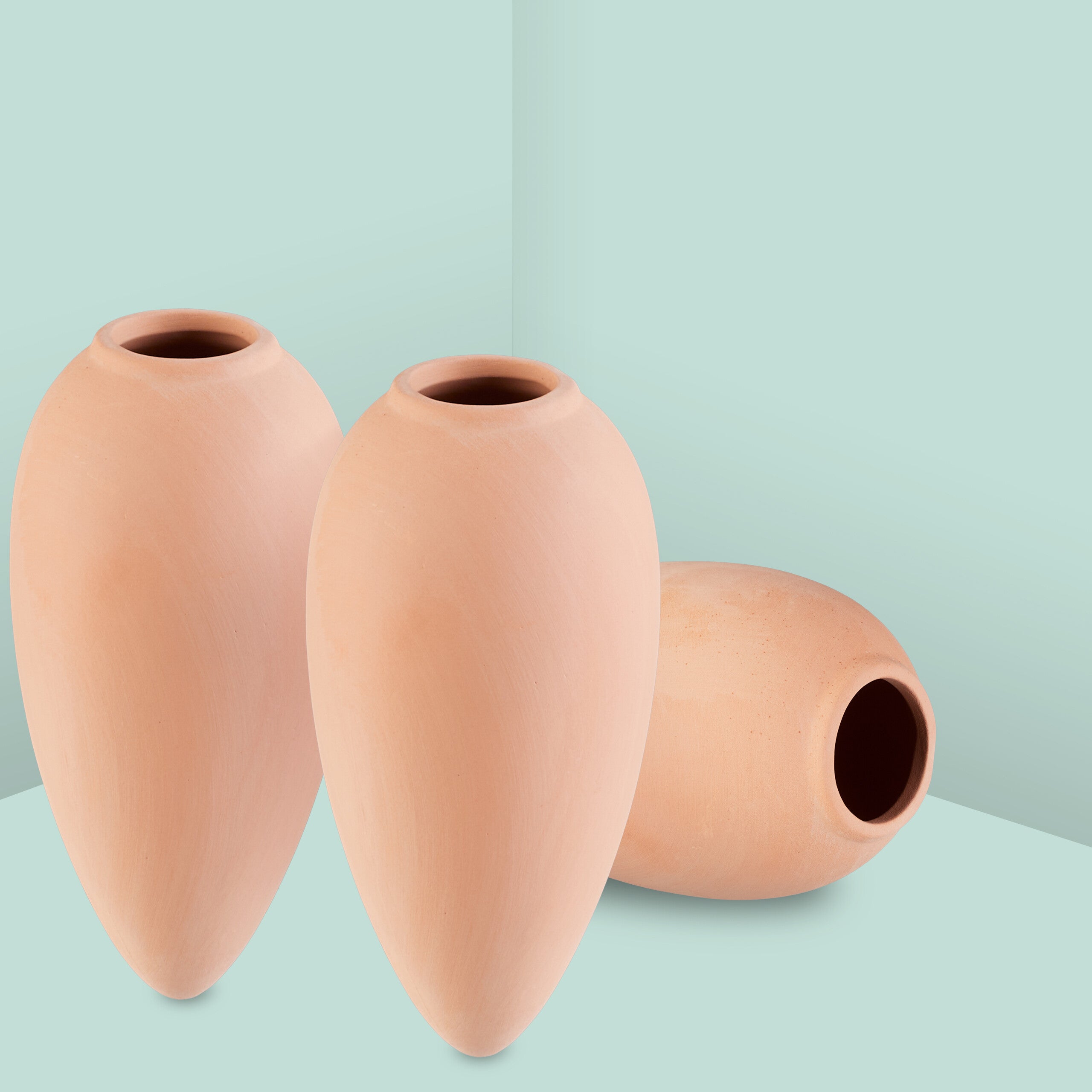 Cône d'arrosage terre cuite, 6 pièces, 170 ml, pour plantes d'intérieur et balconnières, terracotta, Relaxdays - 3