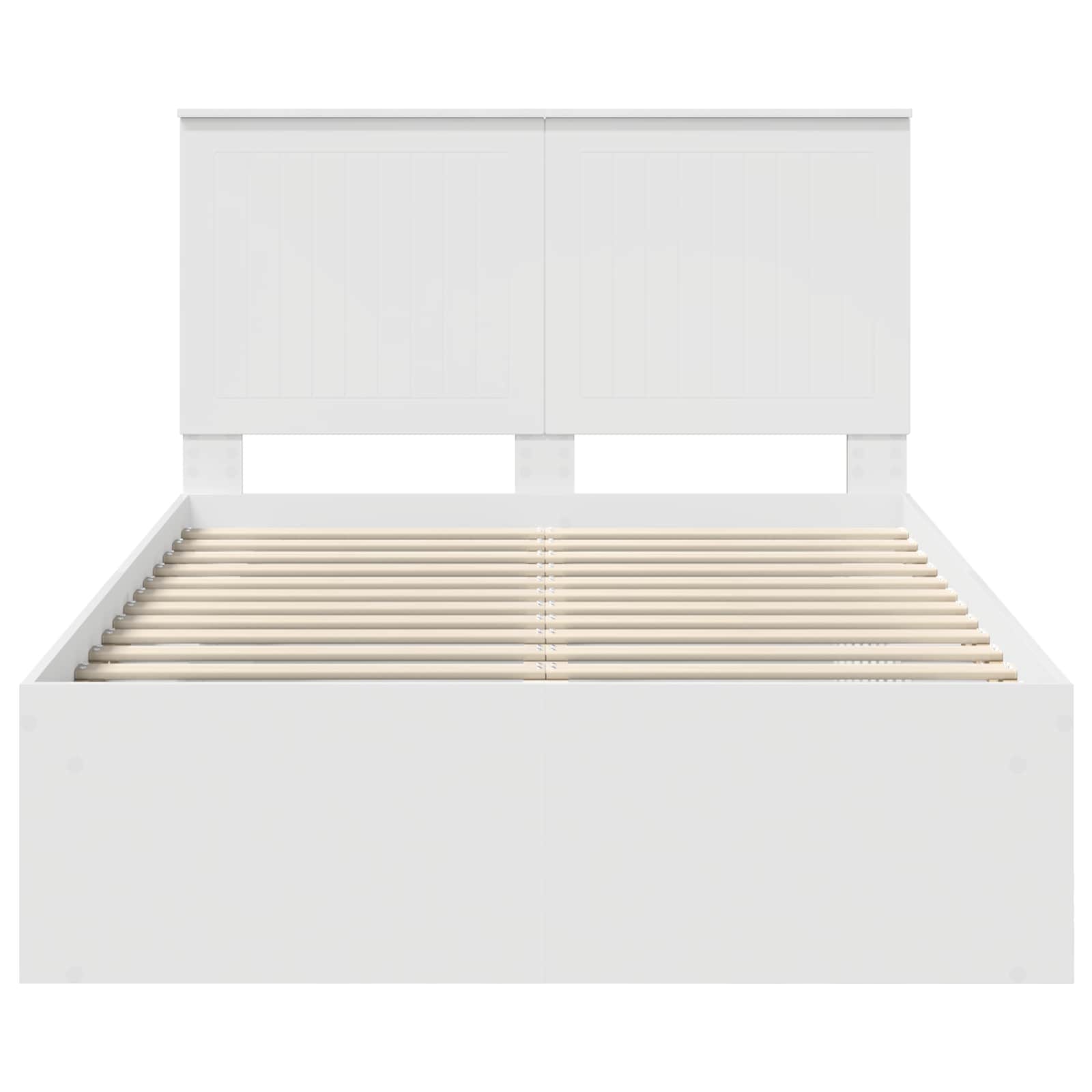 Cadre de lit blanc 120 x 200 cm en pin massif - 7