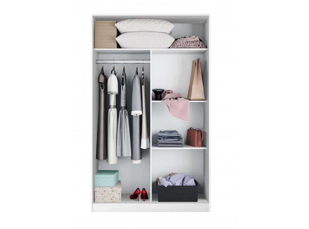 Armoire FLORA 2 portes coulissantes L120 x H200cm - Blanc - 4