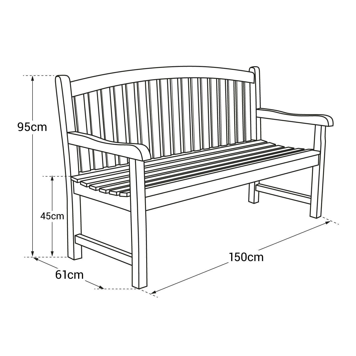 Banc de jardin en teck 2 places LOMBOK - 3