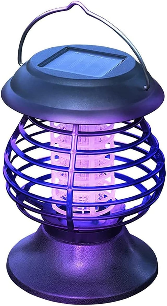 Lampada solare anti-zanzare rotonda e portatile, tipo sospeso, adatta per interni, esterni, giardino, cucina, cortile