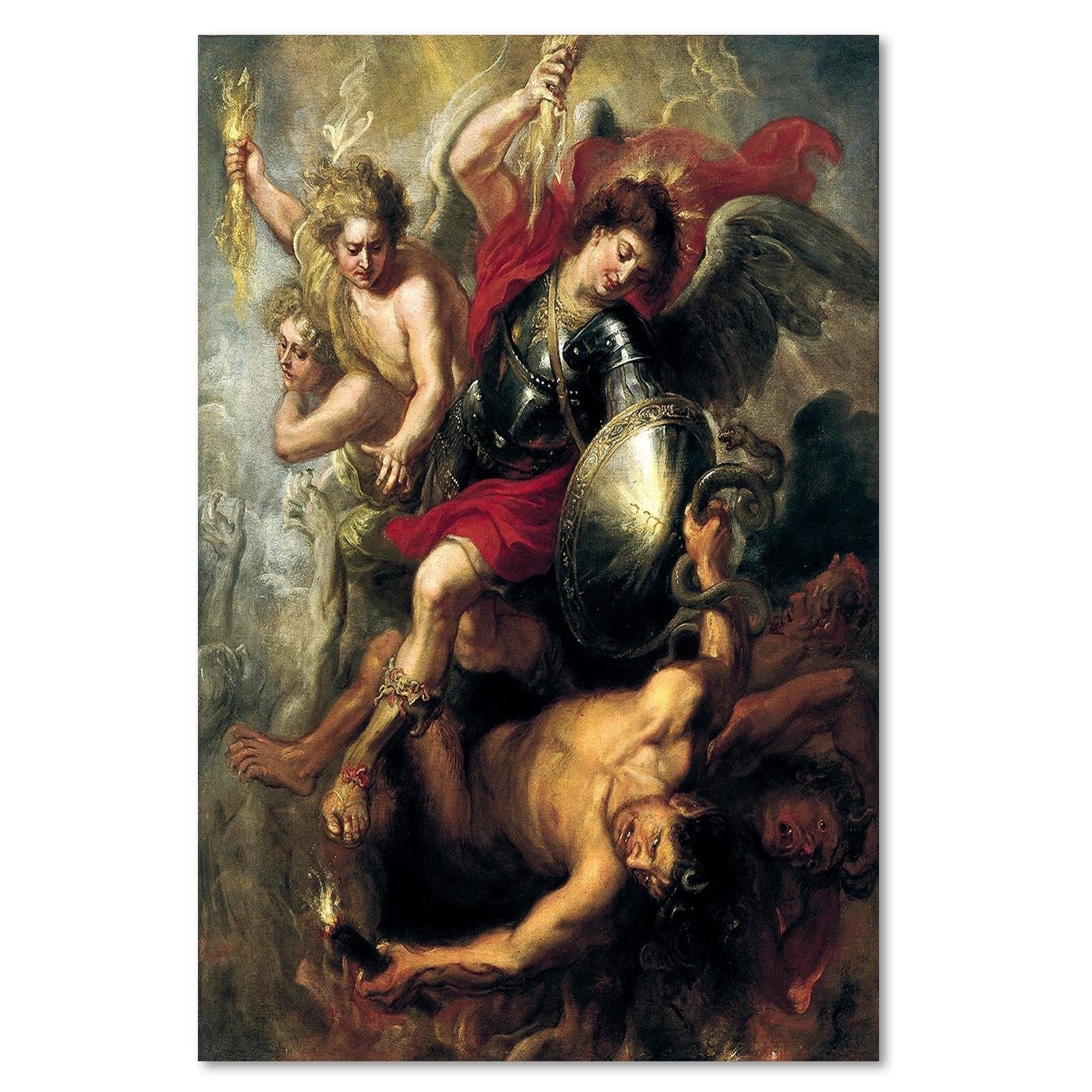 tableau-bois-l-archange-michael-pr-cipita-lucifer-et-les-anges-rebelles