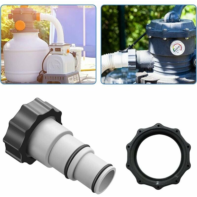 5 ensembles De tuyau de piscine pour piscine adaptateur de tuyau de piscine de 38 mm et 32 mm de diamètre, conformément aux normes, facile à util - 5