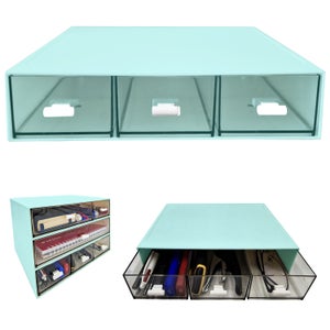 4 Portapenne In Plastica Trasparente Colorata - Astucci Organizer Per Cancelleria, Scuola E Ufficio - 2