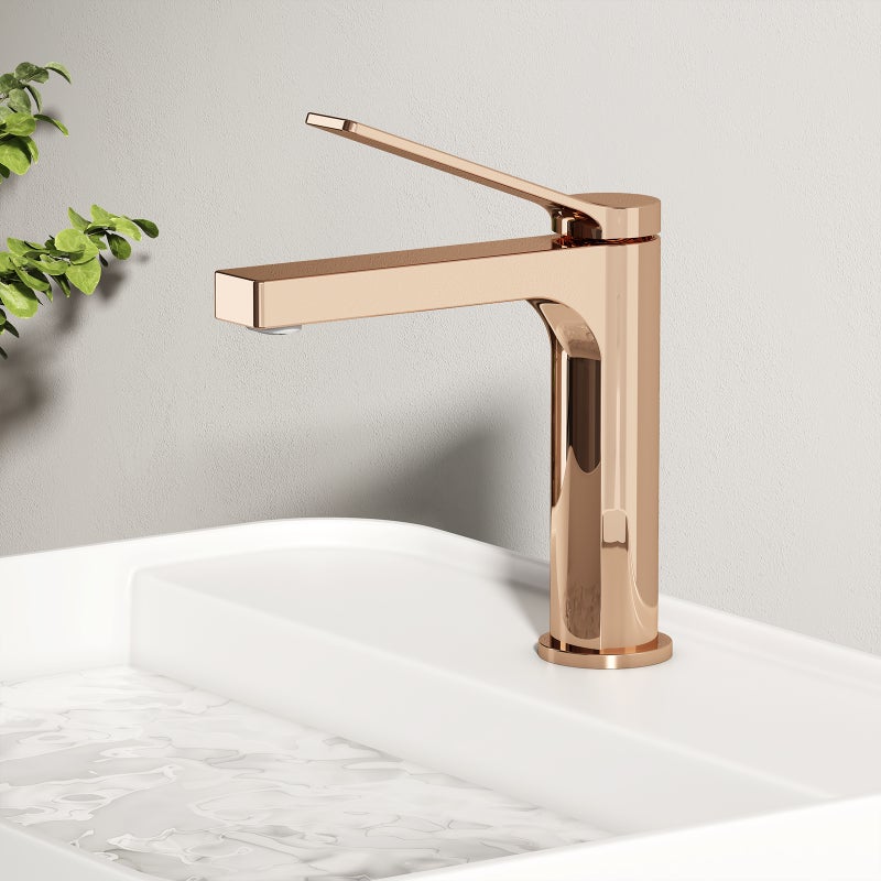 EMKE Bateria umywalkowa różowe złoto 19.5 cm