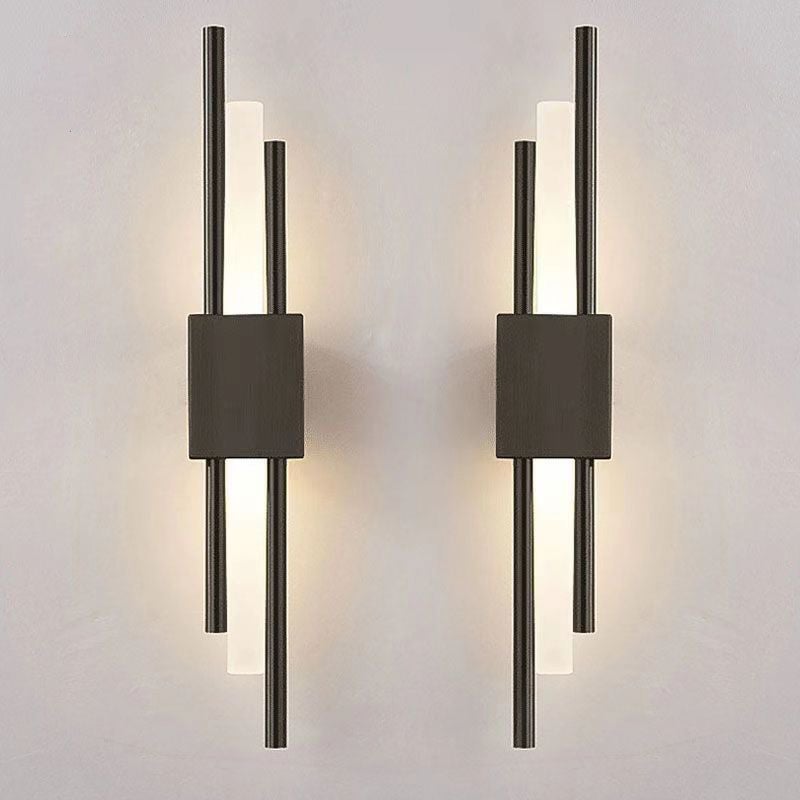 Zestaw 2 wewnętrznych lamp ściennych, lampka nocna LED, 3-kolorowe regulowane światło, długa lampka nocna, lampa schodowa