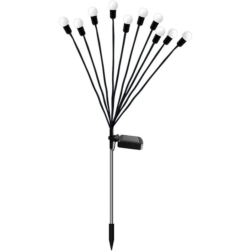 Lampy solarne zewnętrzne, 10 lamp solarnych LED w kształcie świetlików do ogrodu i na balkon, zewnętrzna lampa solarna,wodoodporna IP65 (ciepła biel)