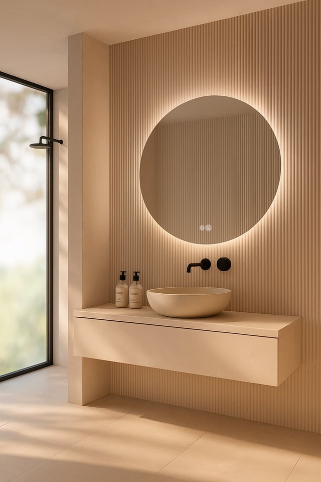 ESPEJO DE BAÑO CALMA PLUS Ø80, APP Y ANTIVAHO